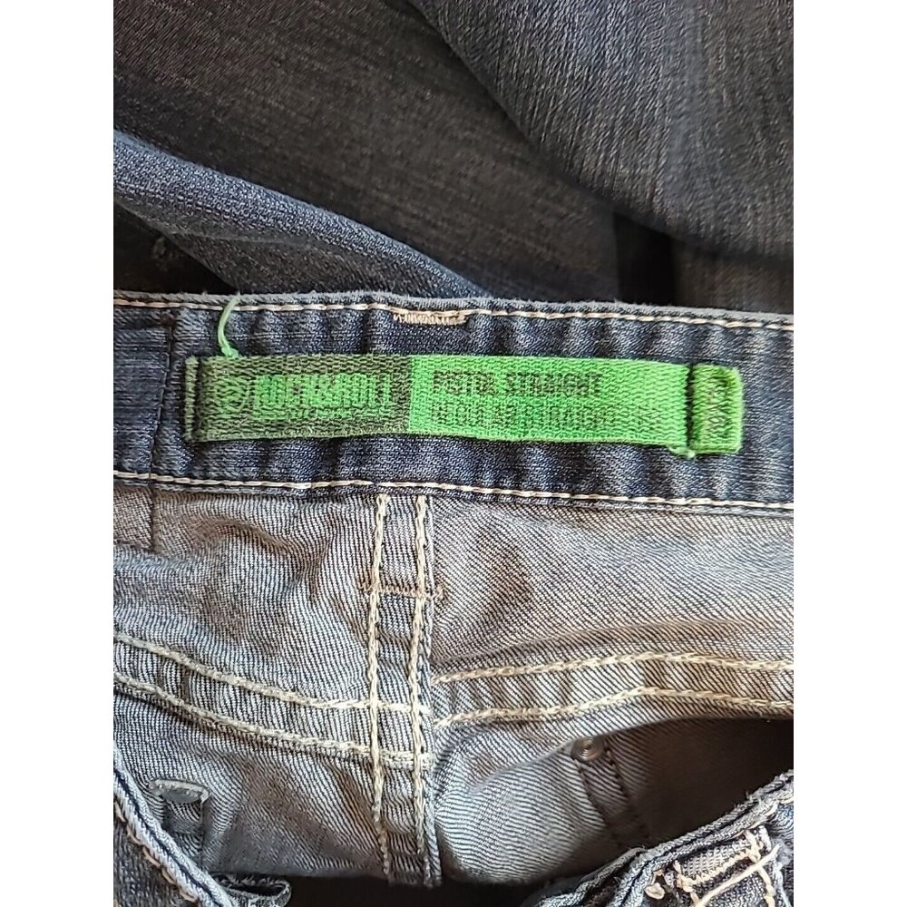 Rock & Roll Denim Jeans Mens 29/28 Pistol Straight Stretch Medium Wash - Picture 7 of 14